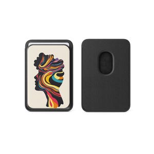 Tarjetero magnético con diseño de rayas retro Magsafe para iPhone 16, iPhone 14, iPhone 13 Pro, 12 Mag Safe