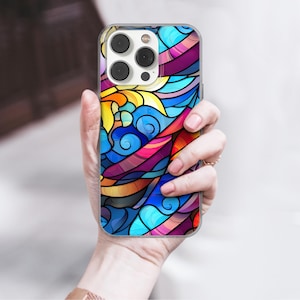 Mosaik Handyhülle Stained Glass Cover passend für iPhone 16 Pro, iPhone 14, Samsung S25, A53, S21, S23 Ultra, Google Pixel 9 Pro