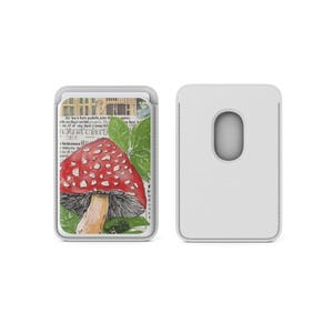 Monedero magnético Magsafe con forma de hongo para amantes de los libros, compatible con iPhone 16, iPhone 14, iPhone 13 Pro, 12 Mag Safe