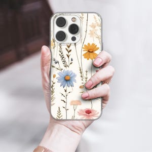 Wild Flowers Phone Case Cute cover fits iPhone 16 Pro, iPhone 14, Samsung S25, A53, S21, S23 Ultra, Google pixel 9 Pro