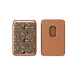 Cartera magnética con diseño de mariposas y diseño de abejas Magsafe, compatible con iPhone 16, iPhone 14, iPhone 13 Pro y 12.