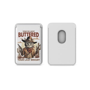 Cartera Magnética Magsafe con diseño de gato vaquero, tarjetero divertido compatible con iPhone 16, iPhone 14, iPhone 13 Pro, 12 Mag Safe