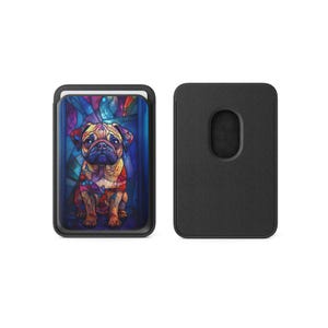 Tarjetero magnético Puglife Magsafe con diseño de vitrales para iPhone 16, iPhone 14, iPhone 13 Pro y 12 MagSafe