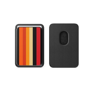 Tarjetero magnético retro con diseño de rayas Magsafe para iPhone 16, iPhone 14, iPhone 13 Pro, 12 Mag Safe