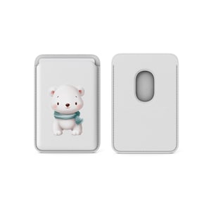 Monedero Magsafe con diseño de oso polar, bonito tarjetero magnético compatible con iPhone 16, iPhone 14, iPhone 13 Pro, 12 Mag Safe