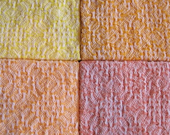 Peaches & Sunshine - 4 Handwoven Hand Towels