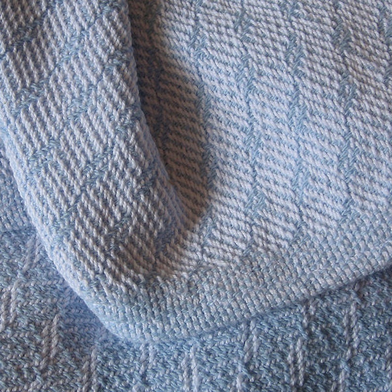 Handwoven Cotton Baby Blanket Lt Blue