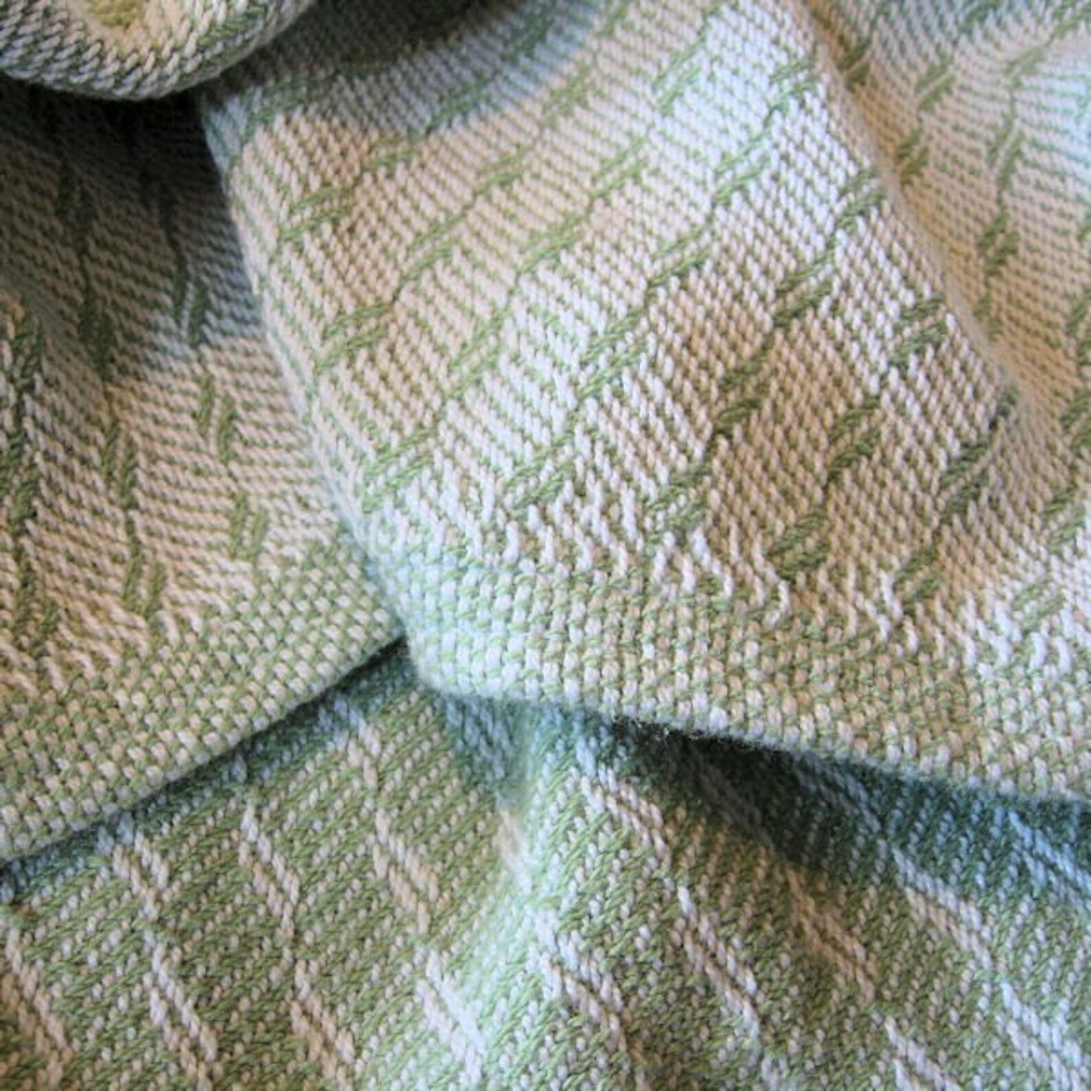 Sage Green Baby Blanket Handwoven Cotton Etsy