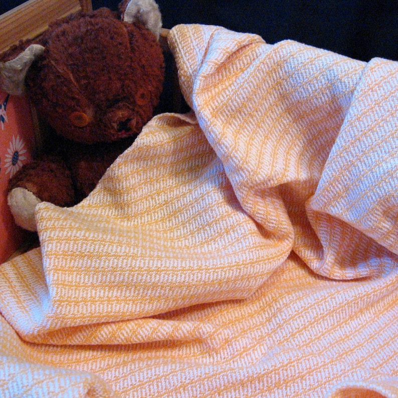 Handwoven Baby Blanket Golden Yellow image 1