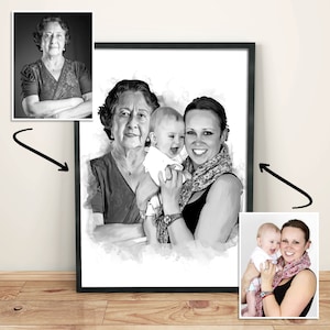 Add a deceased loved one to a photo, memorial gift, loss of mother, add person to portrait, combine photos