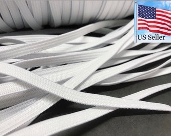 1// 5// 10 yards knitted knit black white elastic 1//2 /" USA SHIP