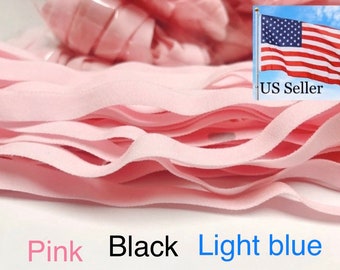 USA 10 yards Pink 8mm 1/4” inch Soft Elastic Spandex Band Sewing trim/hand make mask ear string supplies. US seller fast free Ship