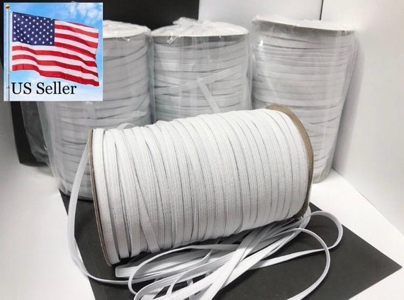 USA 1 Roll 288 Yards 5mm 1/4 Inch White Elastic Spandex Band Sewing  Trim/hand Make Mask Ear String Supplies. US Seller. Free Fast Free Ship 