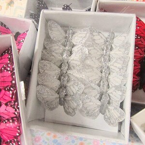12pc 4D Monarch Butterfly 1.25&quot; with Wire (L68-Silver) US Seller Ship Fast