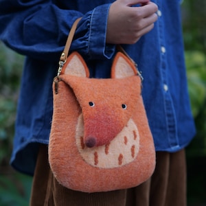 Sac à main Foxy en laine feutrée, sac pour femme, sac fourre-tout, sac à bandoulière, cadeau pour femme, sac à bandoulière, sac personnalisé, trousse de maquillage
