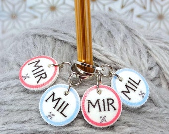 Instruction Stitch Marker Set: M1L M1R knitting discs - Set of 4