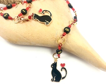 Row Counter - Love Cats Numbered 99 Row Chain Counter for Knitting- SIZE 4mm OR 7mm | Atomic Knitting