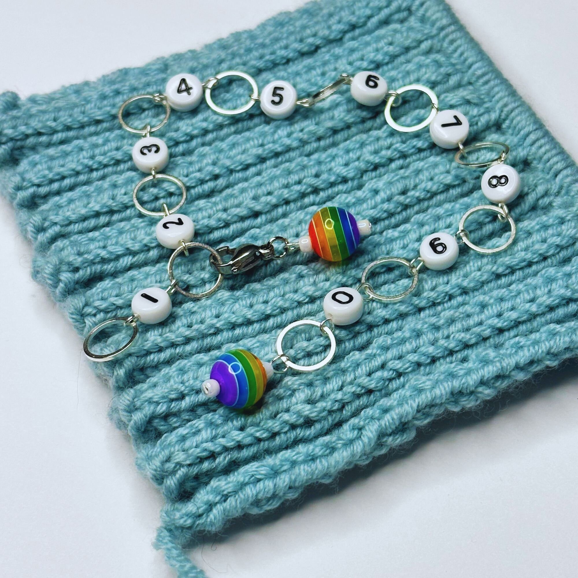 Rainbow Stripe Minimal Repeat Section Row Counter Numbered Knitting ...