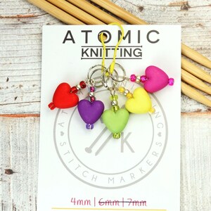Heart Crochet Stitch Marker Set: Silver Plated, Atomic Knitting