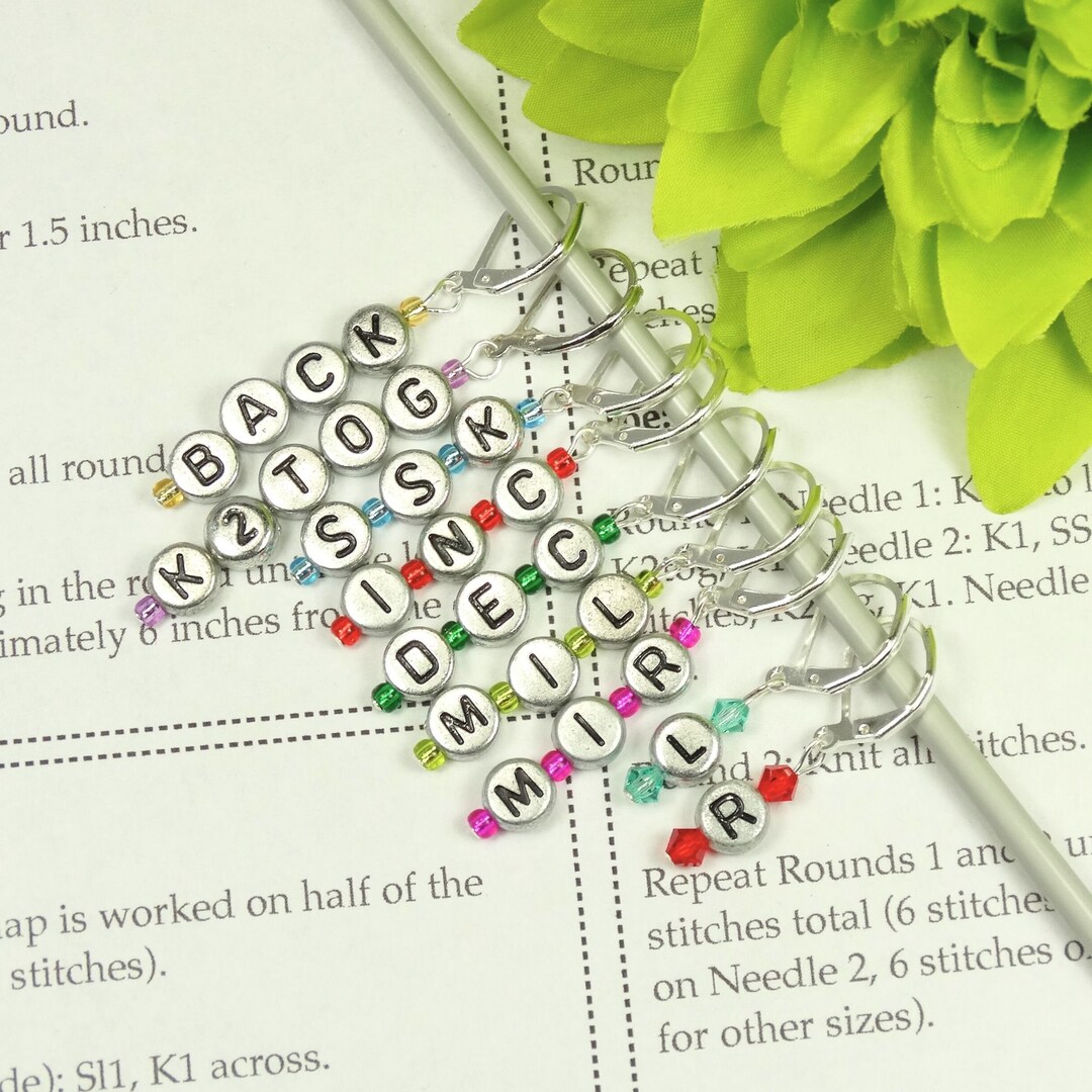 Instructional Knitting Abbreviation Stitch Markers Brights Etsy