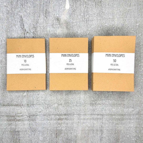 Mini Kraft Recycled Envelopes with Peel & Seal 92 x 86mm Brown Paper Pocket | UK Made