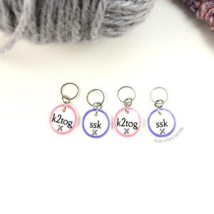 SSK K2TOG Knitting Stitch Marker Set | Instruction Stitchmarkers
