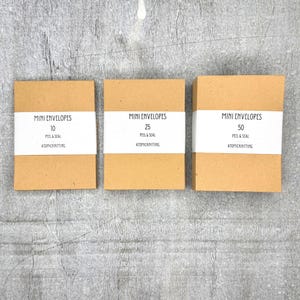 Mini Paper Envelopes - Mini Kraft Envelopes with Peel & Seal 92 x 68mm Recycled, Brown Paper, Pocket | UK Made