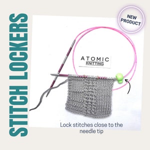 4 Stitch Stop Cord Locks for Circular Knitting Needles 5.5mm '1983' Atomic Knitting image 7