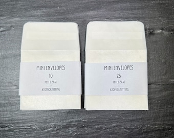 Mini Glassine Square Pocket Envelopes with Peel & Seal 65 x 65mm Biodegradable, Recyclable | UK Made