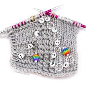 Rainbow Row Counter Chain for Knitting and Crochet - UK Hand Made