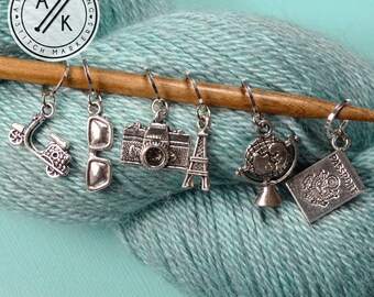 Silver City Break Crochet Knitting Stitch Markers - MYM Set of 6 | Atomic Knitting