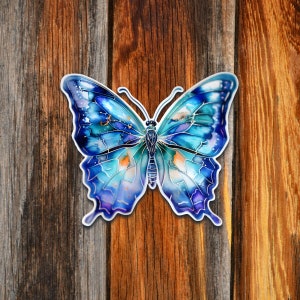 Blauwe vlinder - prachtige insectenvinylsticker - laptop, waterfles, telefoon, auto - duurzaam en van hoge kwaliteit - geweldig cadeau-idee!