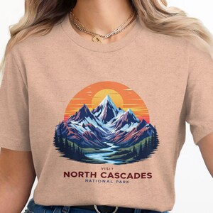 Vintage North Cascades National Park TShirt, Retro Adventure Graphic Tee, Nature Lover Gift, Mountain Hiking Shirt, National Park Souvenir