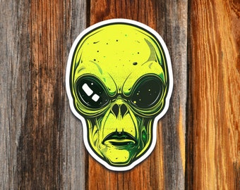 Alien - Extra Terrestrial Cosmic Vinyl Sticker- Laptop, Water Bottle, Phone, Car - Durable & High-Quality - Great Gift Idea!