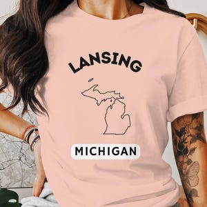 Lansing Missouri T-Shirt Süßes Portait T-Shirt Unisex Lansing Karte Druck Spaß Fair Zug Souvenir Geschenk Unisex