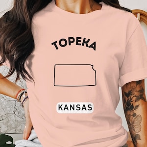 Topeka Kansas T-Shirt, Kansas State Shirt, Topeka Souvenir Tee, Unique Kansas Gift, State Outline Shirt, Kansas Pride T-Shirt