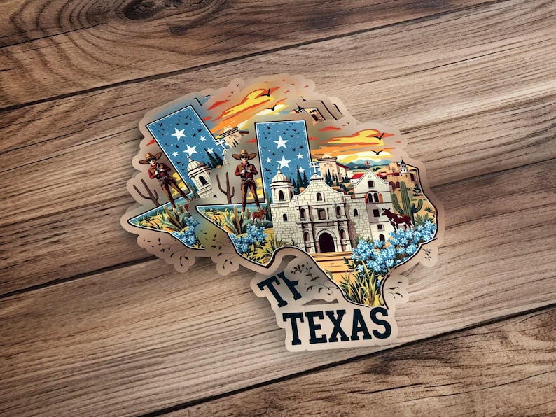 Texas State Sticker Pack, Western Themed Stickers, Texas Map Decals ...