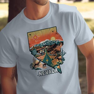 Nevada T-Shirt, Vintage Nevada Tee, Nevada State Apparel, Retro Nevada Graphic, Men Women Nevada Shirt, Gift for Nevada Lovers