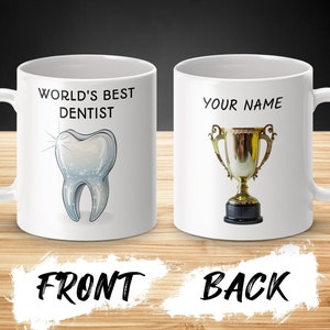 World&#39;s Best Dentist, Customizable Sparkling Tooth Coffee Cup, Perfect Gift for Dentists and Loved Ones