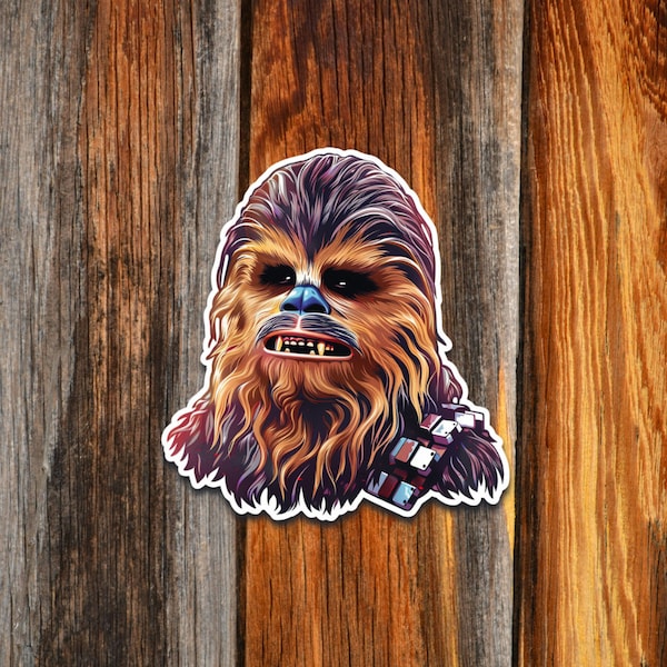 Chewbacca - Star Wars Vinyl Sticker- Laptop, Water Bottle, Phone, Car - Durable & High-Quality - Great Gift Idea!