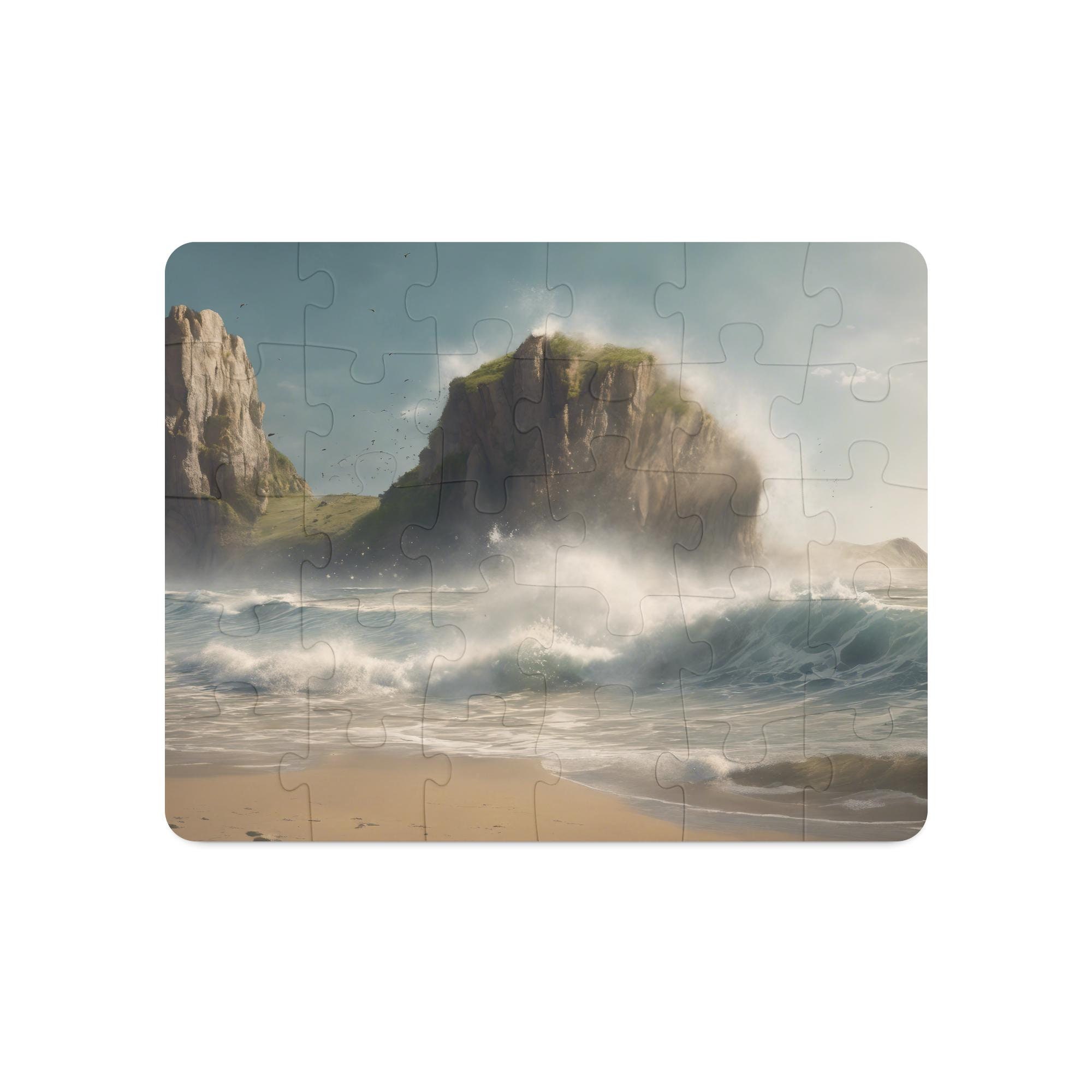 Stunning Ocean Waves and Cliff Scenery Jigsaw Puzzle, Perfect for ...