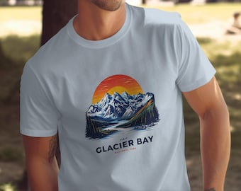 Glacier Bay National Park T-Shirt, Alaska Adventure Tee, Nature Lover Shirt, Mountain and Sunset Design, Outdoor Enthusiast Gift