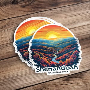 Shenandoah National Park Sticker, Sunrise Landscape Vinyl Decal, Outdoor Adventure Artwork, Nature Travel Souvenir, Scenic Hiking