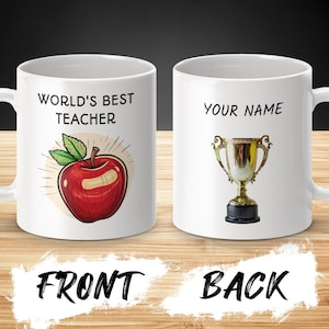 World&#39;s Best Teacher, Customizable Apple Cup, Perfect Gift for Teachers and Loved Ones