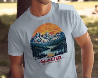 Glacier National Park T-Shirt, Mountain Landscape Tee, Nature Lover Shirt, Outdoor Adventure Apparel, Hiking Gift, National Parks Shirt