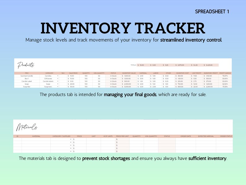 Inventory Tracker Spreadsheet Template Google Sheets Inventory ...