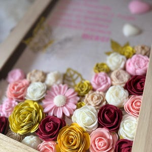 Flower frame with candles – Personalized thank you message – End of nursery, nanny or teacher gift