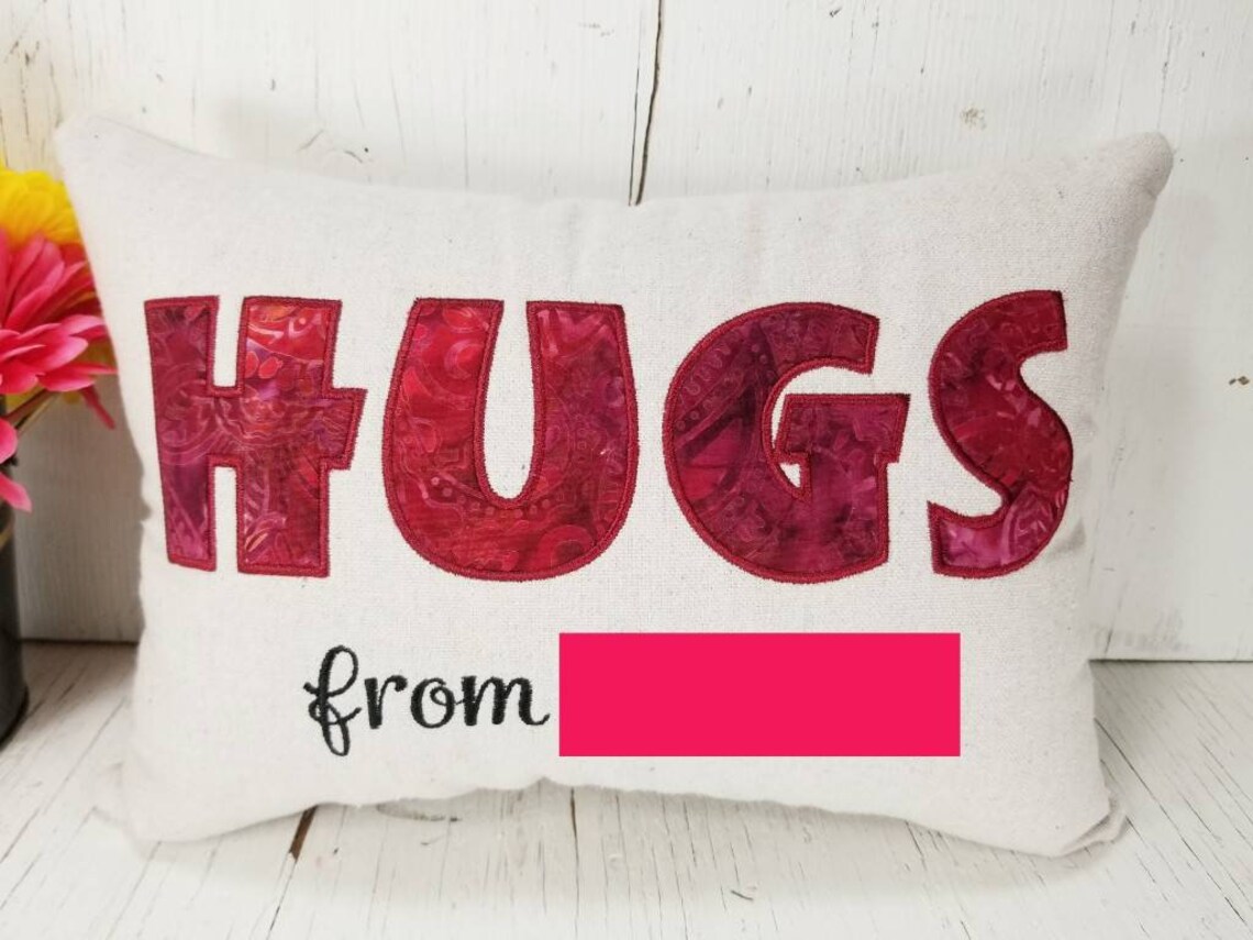 Hugging Pillow Hugs from Home Give a Hug from Afar I Etsy