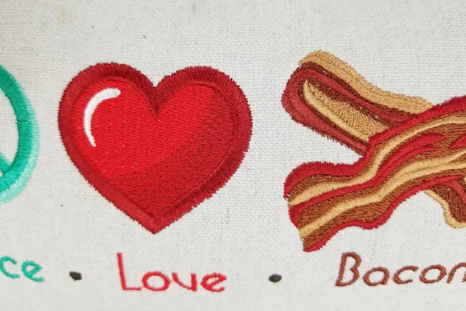 Peace Love Bacon Pillow Gift for Chef Gift for Bacon Lover | Etsy