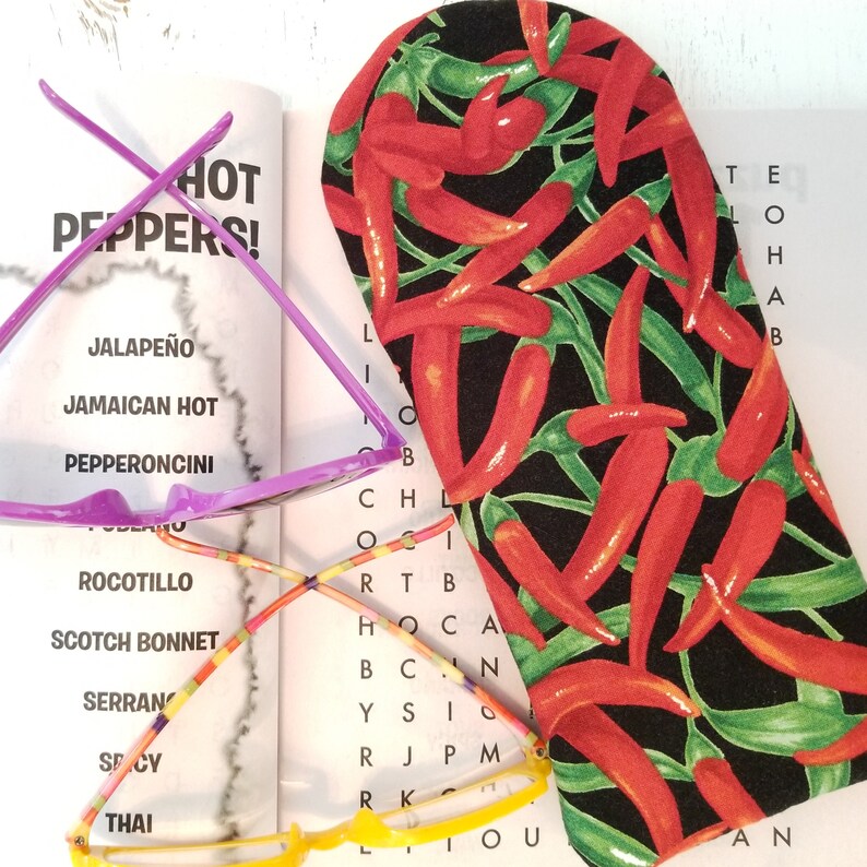 Hot Peppers Double Eyeglasses Case Stocking Stuffer Double Etsy